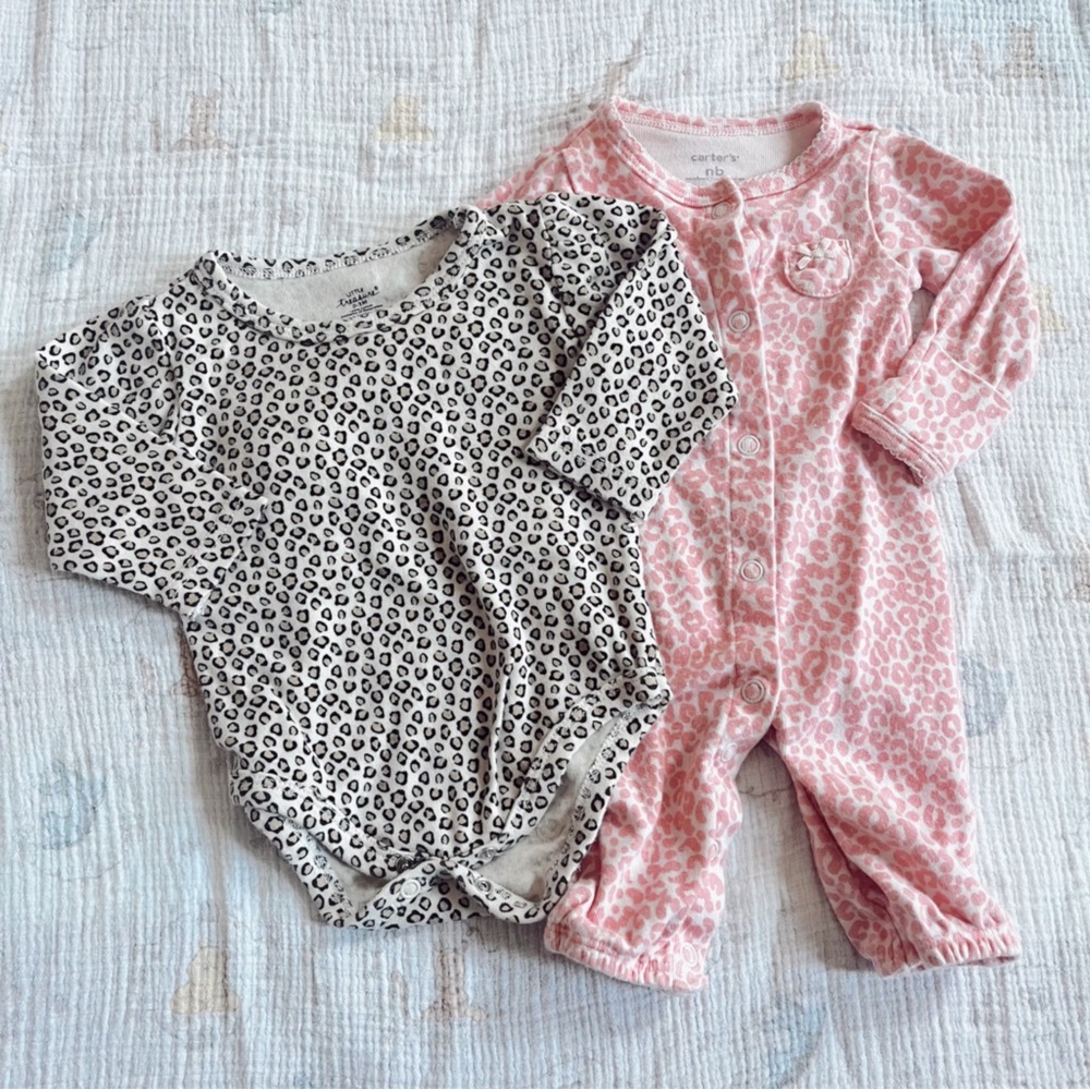 cheetah print set of 2 baby outfits 🐆